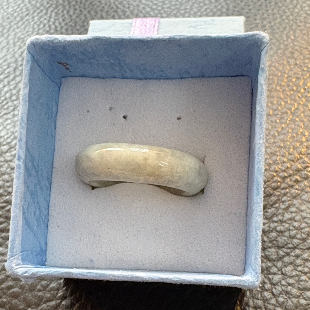 Elegant Untreated Very Light Green Jade Ring From Burma